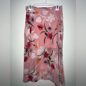 Designer Pink Sheer Floral Skirt